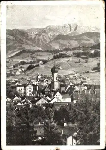 Ak Immenstadt im Allgäu Schwaben, Totalansicht, Kirchturm