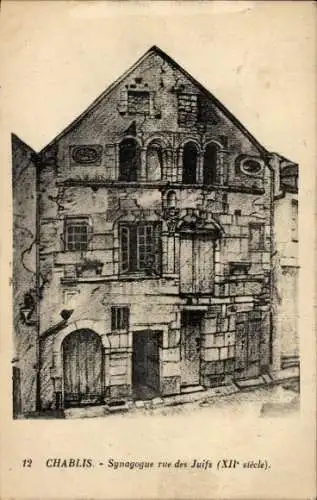 Judaika Ak Chablis Yonne, Synagoge rue des Juifs