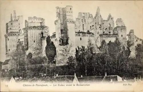 Ak Pierrefonds Oise, Les Ruines avant la Restauration