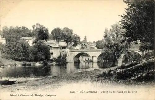 Ak Périgueux Nouvelle-Aquitaine Dordogne, L'Isle, Pont de la Cite