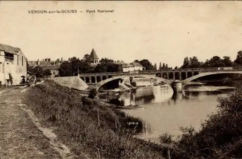 Ak Verdun sur le Doubs, Pont National