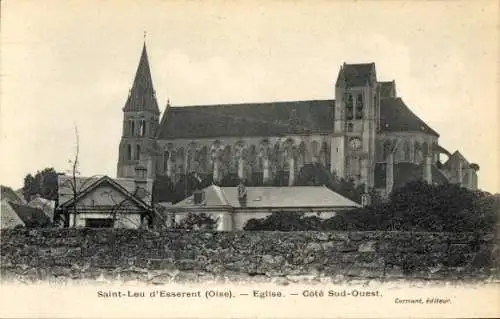 Ak Saint Leu d'Esserent Oise, Kirche, Cote Sud-Ouest