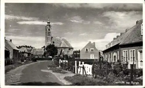 Ak Burgh Haamstede Schouwen Duiveland Zeeland Niederlande, Straßenpartie, Häuser