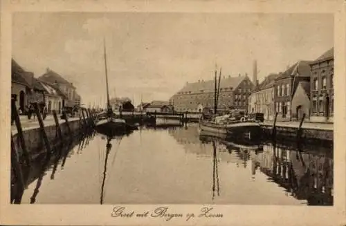 Ak Bergen op Zoom Nordbrabant Niederlande, Blick auf den Kanal