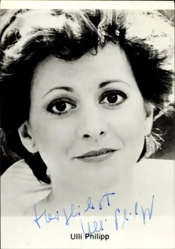 Ak Schauspielerin Ulli Philipp, Portrait, Autogramm