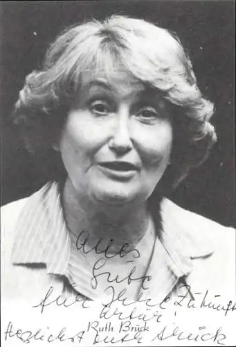 Ak Schauspielerin Ruth Brück, Portrait, Autogramm