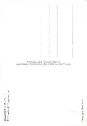 Ak Schauspieler Joachim Brauner, Portrait, Autogramm, Sendung Tagesschau