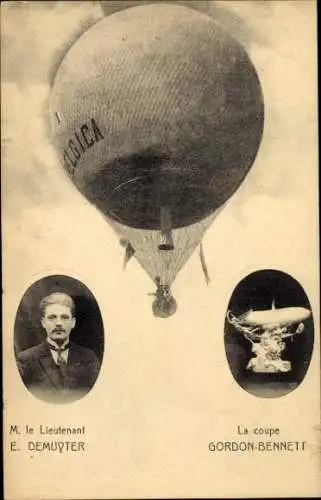 Ak La coupe Gordon-Bennet, Ballonfahrer Ernest Demuyter