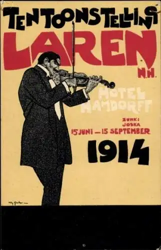 Künstler Ak Sluiter, Willy, Laren Nordholland, Ausstellung Laren 1914, Hotel Hamdorff