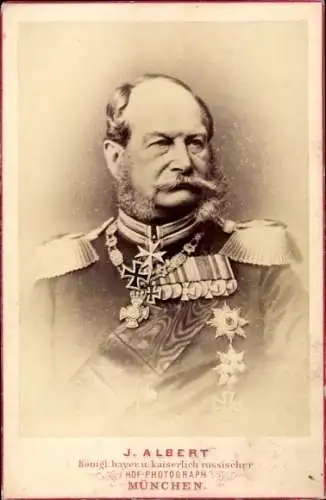 Kabinett Foto Kaiser Wilhelm I. von Preußen, Portrait in Uniform