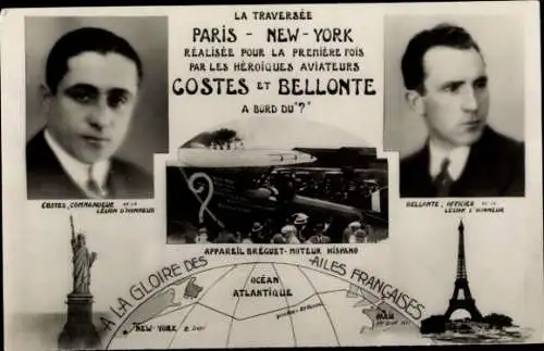 Foto Ak Die Überfahrt Paris-New York durch die Flieger Costes und Bellonte, Breguet-Kamera