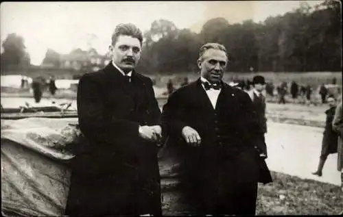 Foto Ak Ballonfahrer Ernest Demuyter und Leon Coeckelbergh, Gordon-Bennet Cup