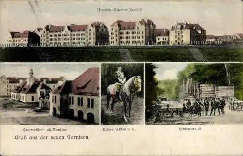 Ak Krefeld am Niederrhein, Husaren-Kaserne, Kaiser Wilhelm II., Schießstand