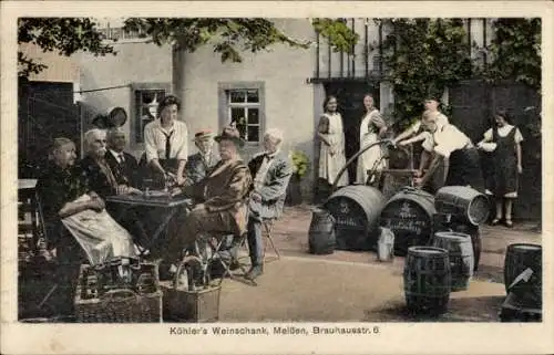 Ak Meißen an der Elbe, Köhler's Weinschank, Brauhausstraße 6