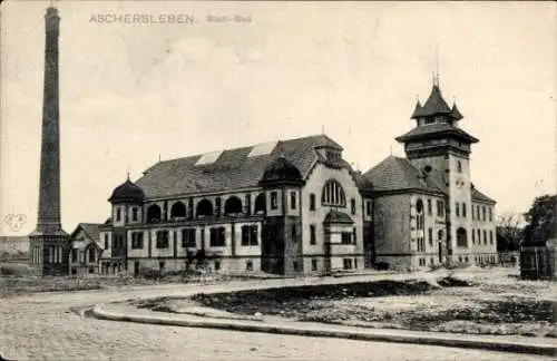 Ak Aschersleben im Salzlandkreis, Partie am Stadtbad