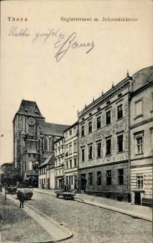 Ak Toruń Thorn Westpreußen, Seglerstraße, Johanniskirche