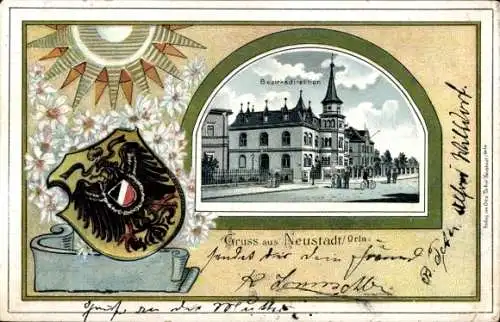 Wappen Passepartout Litho Neustadt an der Orla, Bezirksdirektion