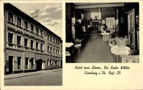 Ak Eisenberg in Thüringen, Hotel zum Löwen, Innenansicht