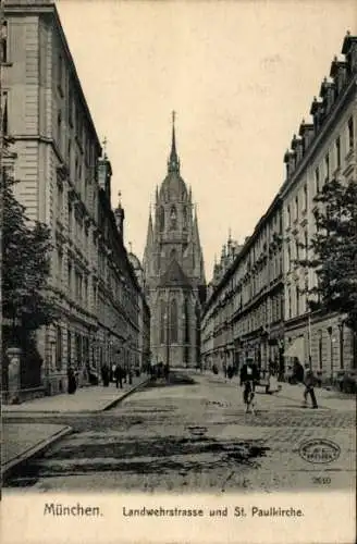 Ak München Bayern, Landwehrstraße, St. Paulkirche