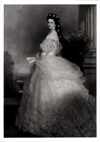 Künstler Ak Winterhalter, Kaiserin Elisabeth von Österreich Ungarn, Sisi, Standportrait