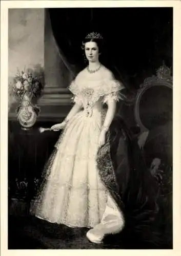 Künstler Ak Kaiserin Elisabeth von Österreich Ungarn, Sisi, Standportrait