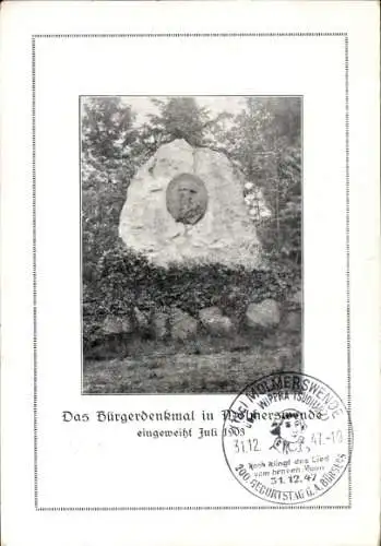 Ak Molmerswende Mansfeld im Harzvorland, Bürgerdenkmal, Weihfest 1928