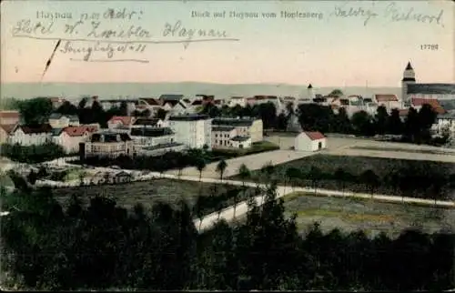 Ak Chojnów Haynau Schlesien, Blick vom Hopfenberg