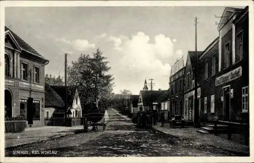 Ak Jemielno Gimmel Schlesien, Straßenpartie