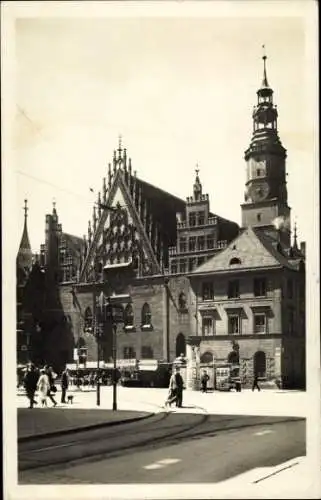 Ak Wrocław Breslau Schlesien, Rathaus