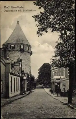 Ak Bad Bentheim in Niedersachsen, Oberstraße, Schlossturm