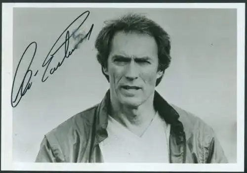 Foto Schauspieler Clint Eastwood, Autogramm