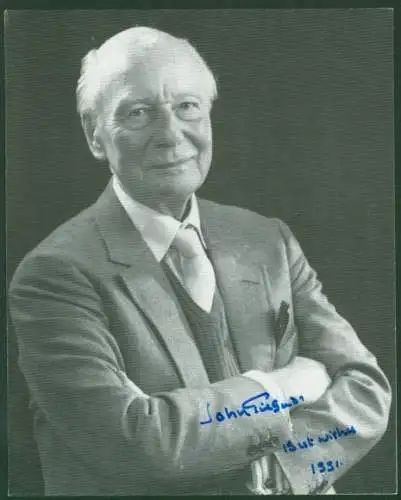 Foto Schauspieler John Gielgud, Autogramm