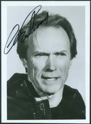 Foto Schauspieler Clint Eastwood, Autogramm