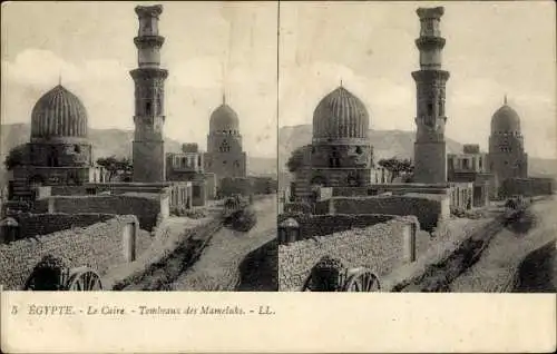 Stereo Ak Cairo Kairo Ägypten, Tombeaux des Mameluks