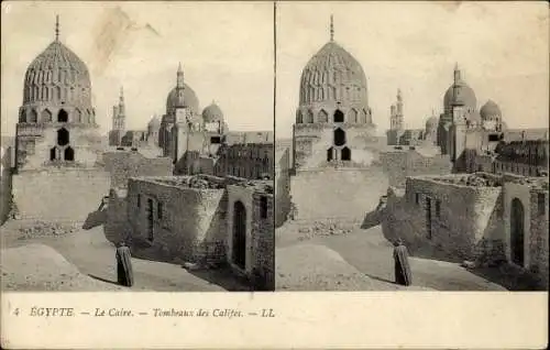 Stereo Ak Cairo Kairo Ägypten, Tombeaux des Califes