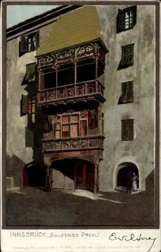 Präge Künstler Ak Innsbruck in Tirol, Goldenes Dachl