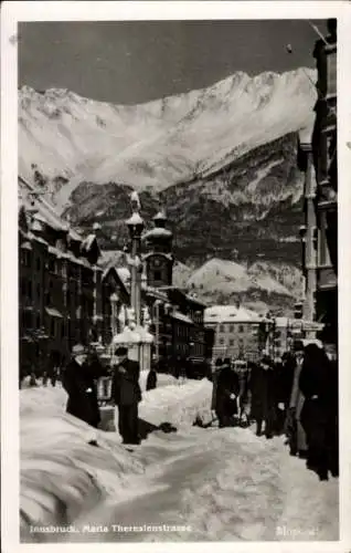 Ak Innsbruck in Tirol, Maria Theresienstraße, Winter