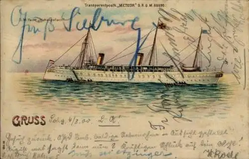 Halt gegen das Licht Litho Kaiserliche Yacht SMY Hohenzollern