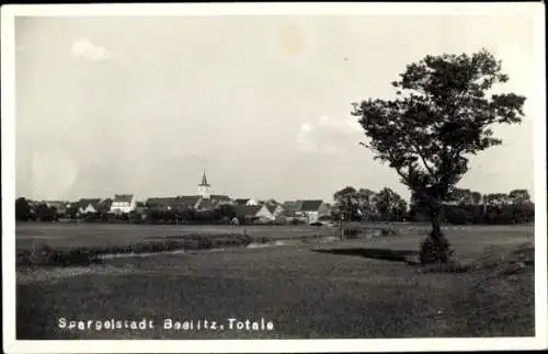 Foto Ak Beelitz in Brandenburg, Panorama von der Ortschaft, Fluss