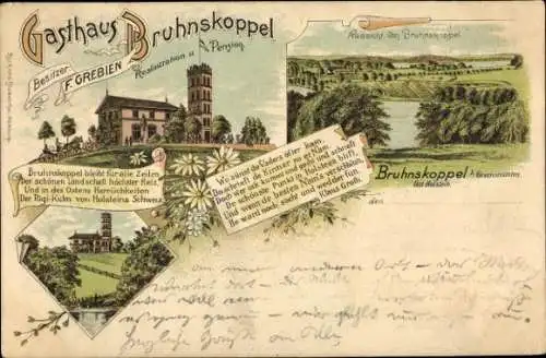 Litho Bruhnskoppel Malente in Ostholstein, Restaurant und Pension, Panorama