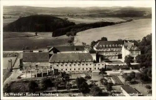 Ak St. Wendel in Saarland, Fliegeraufnahme vom Kurhaus Harschberg