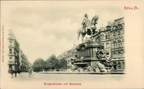 Ak Köln am Rhein, Kriegerdenkmal, Hansaring