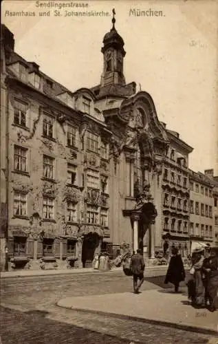 Ak München, Sendlingerstraße, Asamhaus, St. Johanniskirche