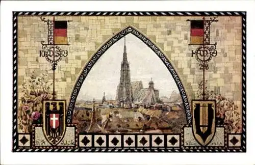 Wappen Ak Wien I, 10. Deutsches Sängerbundesfest 1928, Stefansdom