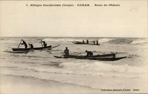 Ak Dakar Senegal, Rückkehr der Fischer