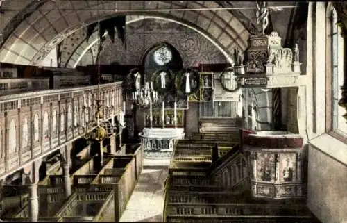 Ak Bad Zwischenahn in Oldenburg, Kirche, Innenansicht