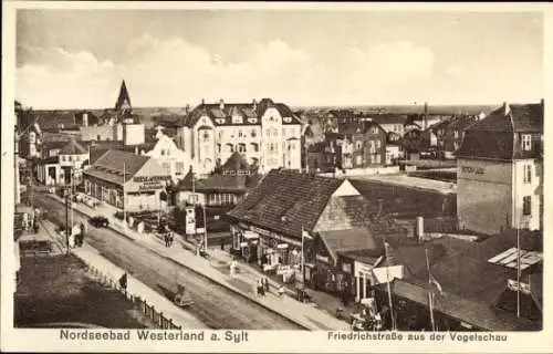 Ak Westerland auf Sylt, Friedrichstraße, Blick von oben