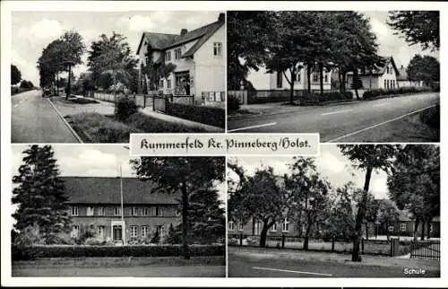 Ak Kummerfeld in Holstein, Schule, Ortsansichten