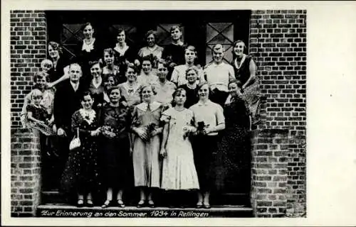 Ak Rellingen in Holstein, Gruppenbild Sommer 1934