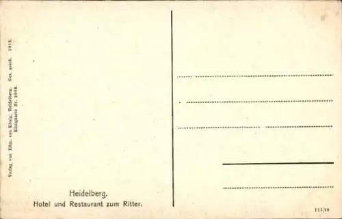 Ak Heidelberg am Neckar, Hotel Restaurant zum Ritter